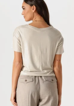 SUMMUM t-shirt v-neck top metallic coated jersey><noscript><img width=
