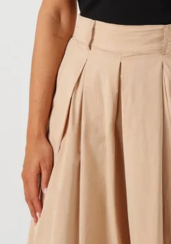 beige summum wijde broek culotte lt wt stretch poplin