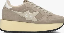 beige sun68 lage sneakers big stargirl suede