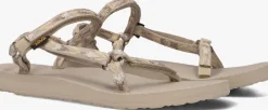 beige teva platte sandalen w original universal slim