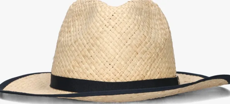 beige tommy hilfiger hoed beach summer straw fedora hat