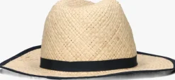 beige tommy hilfiger hoed beach summer straw fedora hat