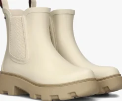 beige tommy hilfiger regenlaarzen rubber flag cleated rainboot