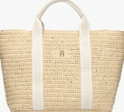 beige tommy hilfiger shopper th spring logo tote