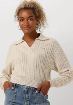 TOMMY JEANS trui tjw cable rugby sweater>DAMES Truien & Vesten