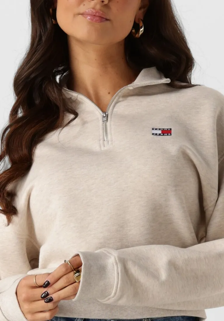 TOMMY JEANS trui tjw bxy crp badge 1/4zip>DAMES Truien & Vesten