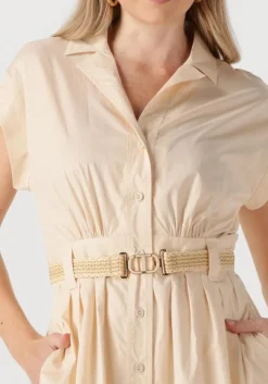 beige twinset milano midi jurk 251tt2102