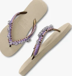 beige uzurii teenslippers marcrame poodle doodle