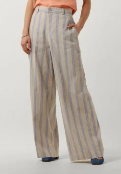 beige vanilia pantalon linen striped