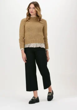 beige vanilia trui small button