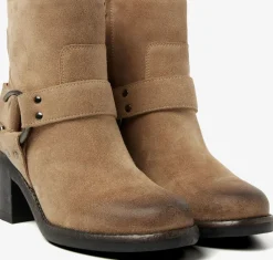 beige via vai enkellaarsjes flo baker