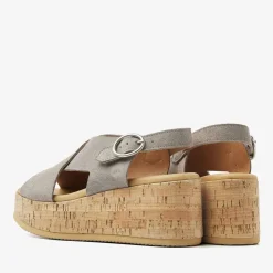 beige via vai platte sandalen sissel raise