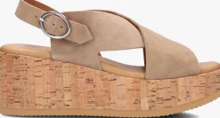 beige via vai sandalen met hak sissel raise