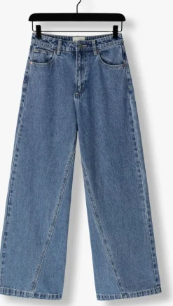 blauwe abrand jeans wide jeans super wide chantell