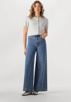 blauwe abrand jeans wide jeans super wide chantell