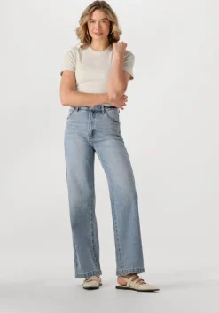 blauwe abrand jeans wide jeans high wide liv