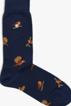 blauwe alfredo gonzales sokken roodborstje