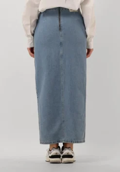 blauwe alix the label maxirok ladies woven the label maxi denim skirt