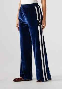 blauwe alix the label wijde broek ladies woven velvet sporty pants