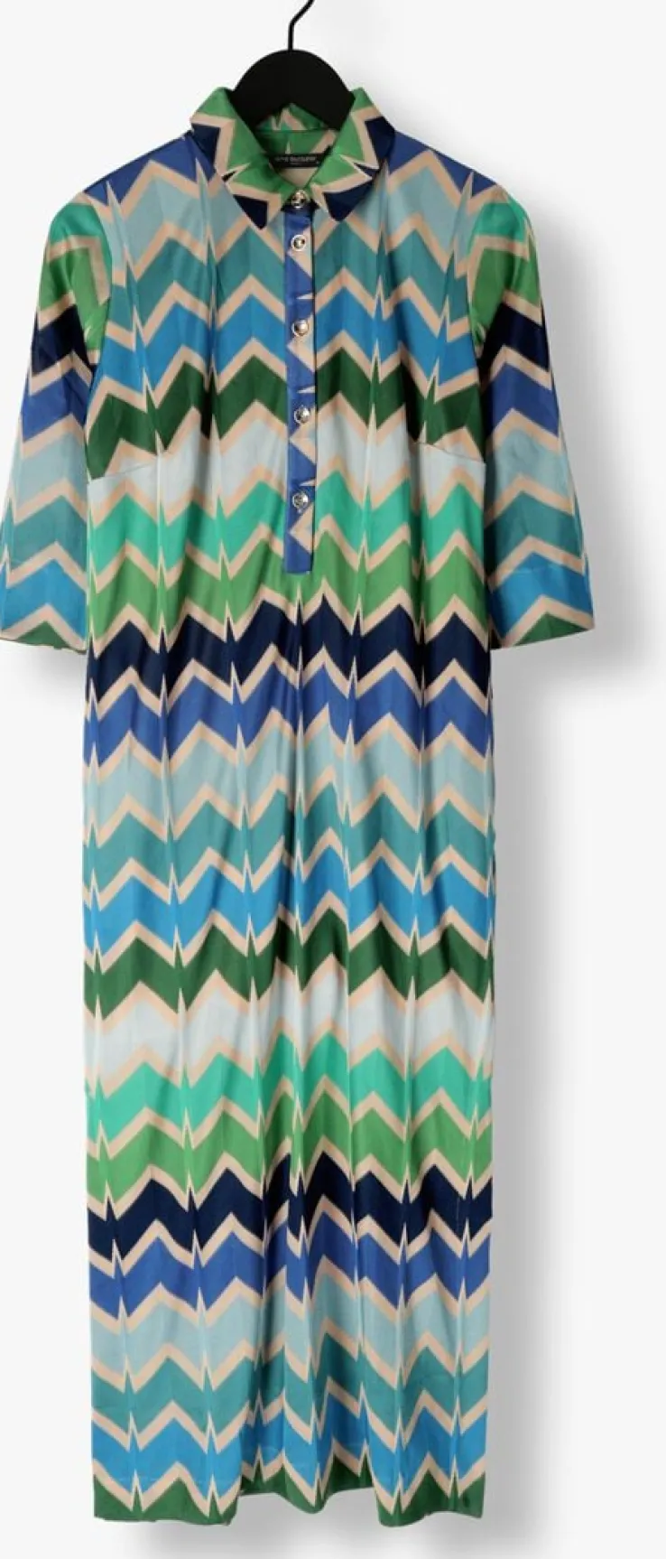 blauwe ana alcazar midi jurk shirt midi dress
