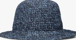 blauwe becksondergaard hoed solid saverina straw hat