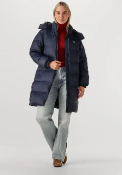 CALVIN KLEIN e gewatteerde jas essential midweight long puffer>DAMES Jassen