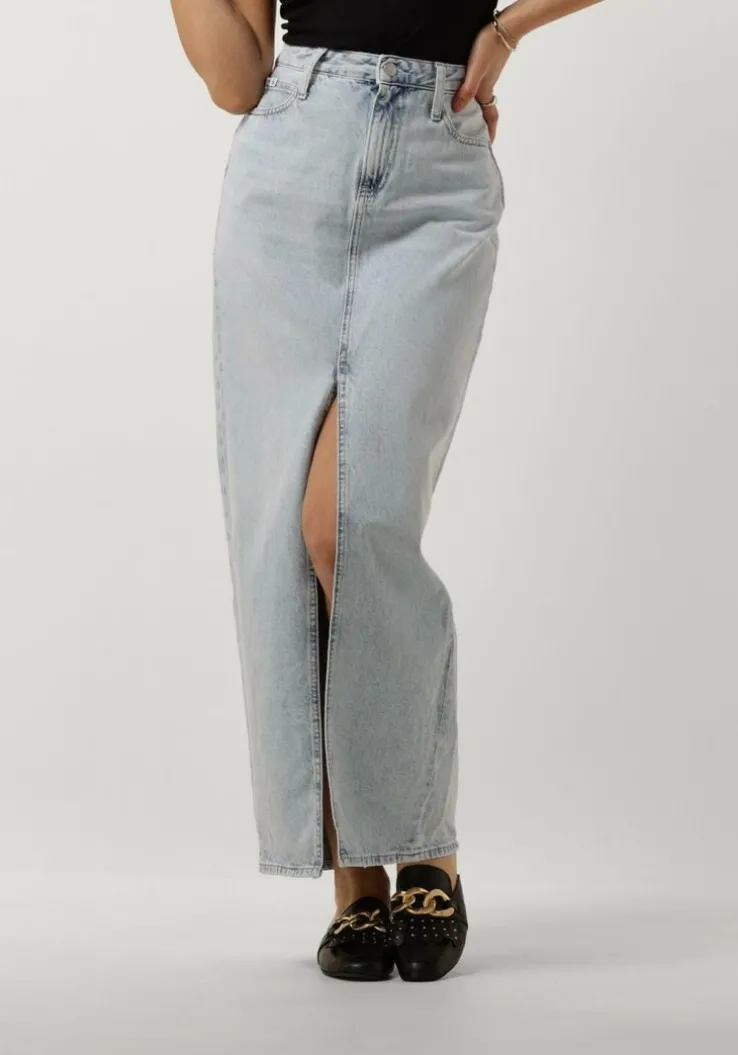 blauwe calvin klein maxirok maxi skirtda