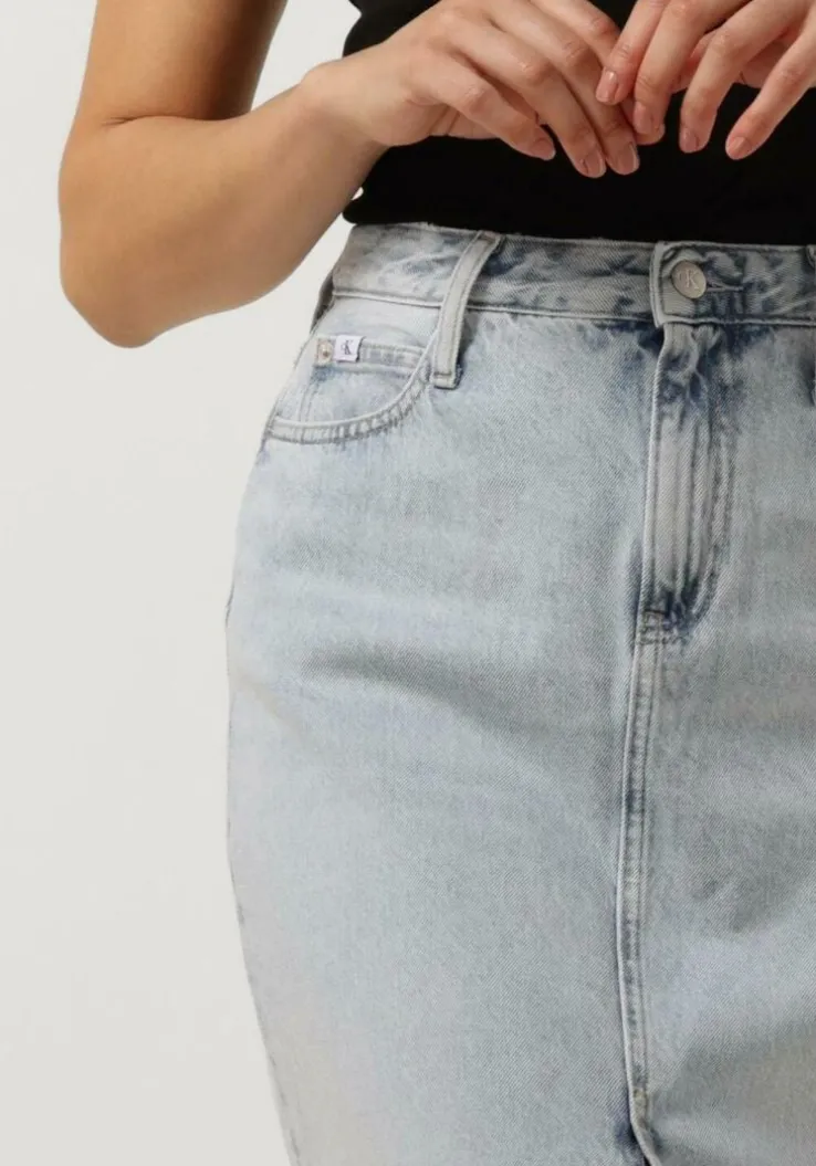 blauwe calvin klein maxirok maxi skirtda