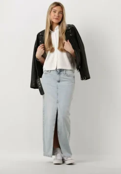 blauwe calvin klein maxirok maxi skirtda