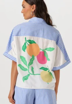 blauwe catwalk junkie blouses short sleeve blouse with graphic