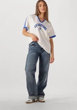 blauwe co'couture t-shirt siaracc oversize sporty v-tee
