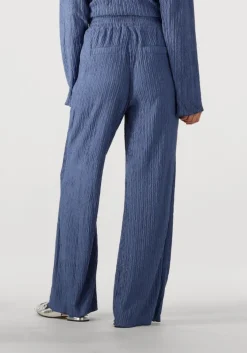 blauwe colourful rebel wijde broek melody structure straight pants