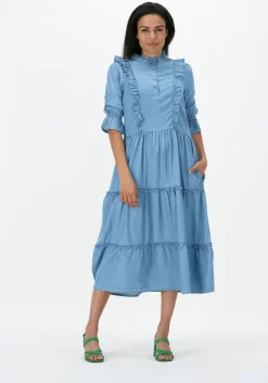 blauwe dea kudibal midi jurk silja ns (co) - dress with ruffles