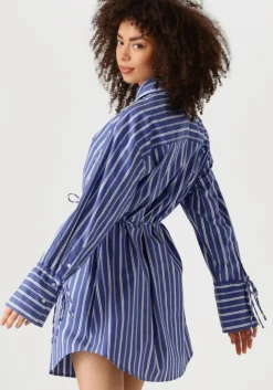 blauwe edited mini jurk deloris dress