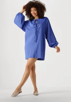blauwe edited mini jurk frances dress