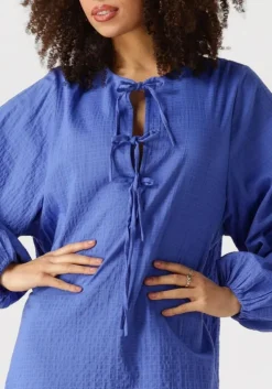 blauwe edited mini jurk frances dress