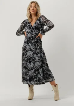 blauwe fabienne chapot midi jurk natasja mesh dress