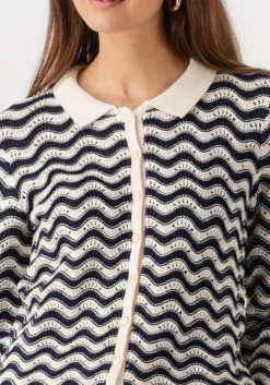 blauwe fabienne chapot vest caro crochet cardigan long sleeve