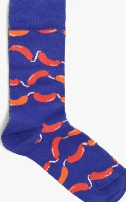 blauwe happy socks sokken sausage