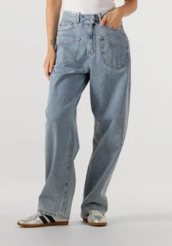 blauwe haute l'amitié wide jeans flip waist pocket tall jeans