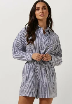 blauwe liu jo playsuits popeline stampa tp dress