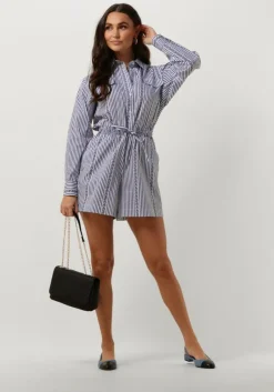 blauwe liu jo playsuits popeline stampa tp dress