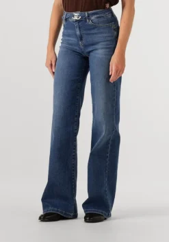 blauwe liu jo wide jeans buttom up good flair