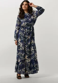 blauwe lollys laundry maxi jurk neell maxi dress ls