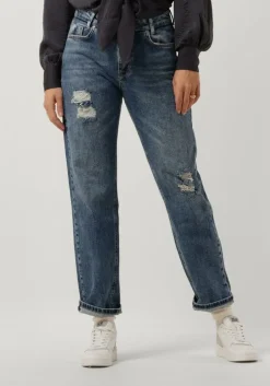 blauwe my essential wardrobe straight leg jeans tusamw 140 high straight y