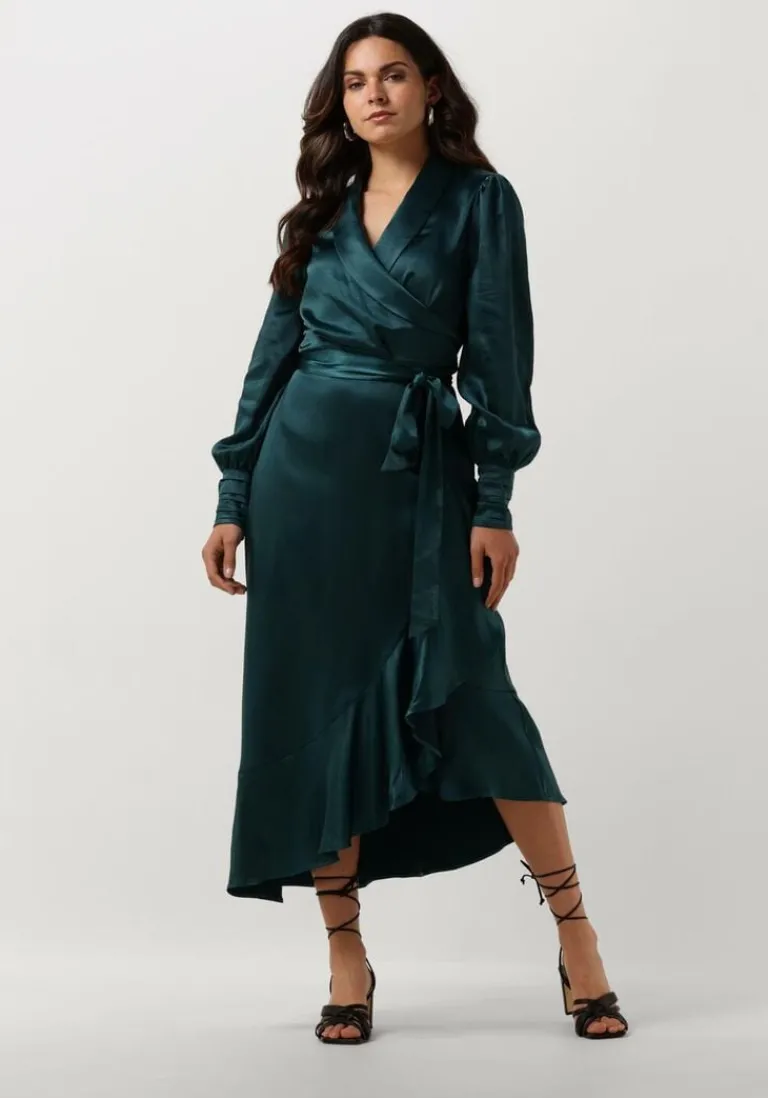 NOTRE-V e midi jurk nv-dorissa satin dress>DAMES Jurken