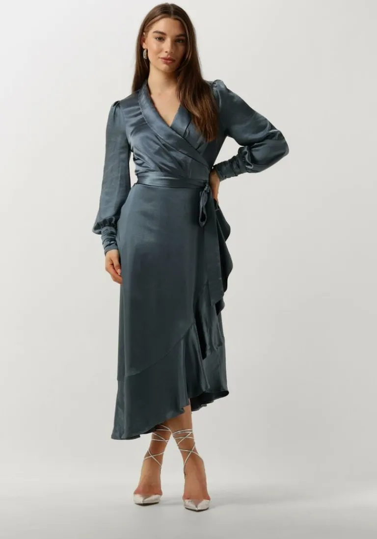 NOTRE-V e midi jurk nv-dorissa satin dress>DAMES Jurken