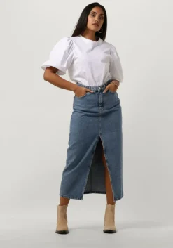 NOTRE-V e midirok denim maxi skirt>DAMES Rokken