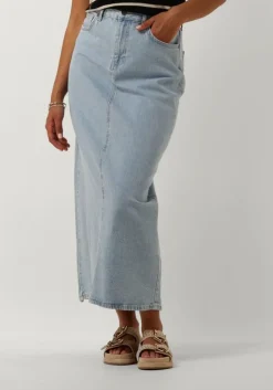 OBJECT e midirok objellen mw long denim skirt>DAMES Rokken