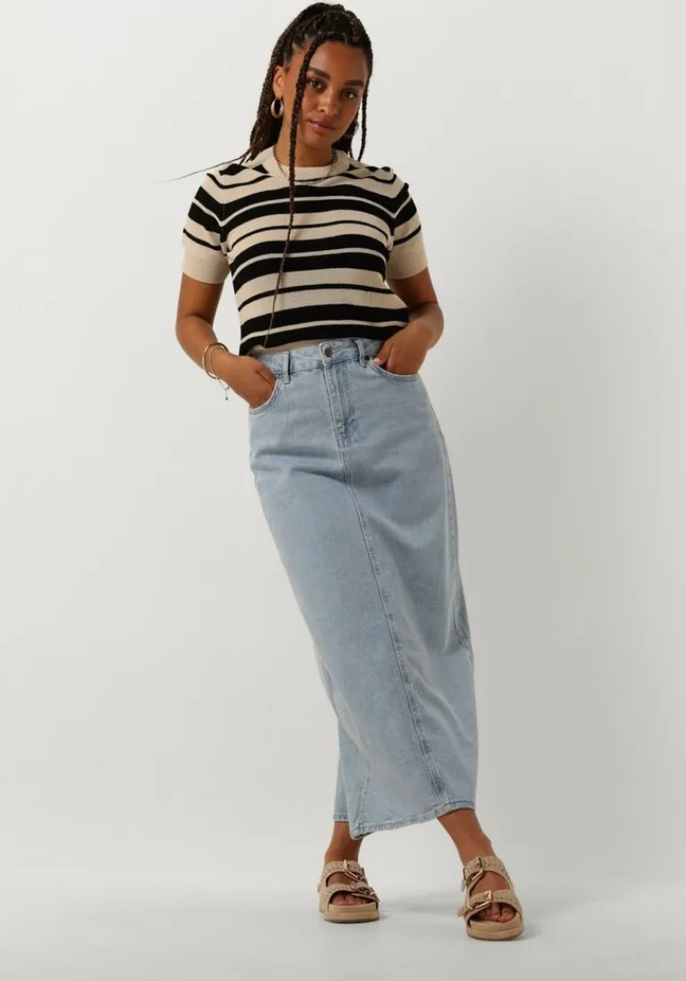 OBJECT e midirok objellen mw long denim skirt>DAMES Rokken